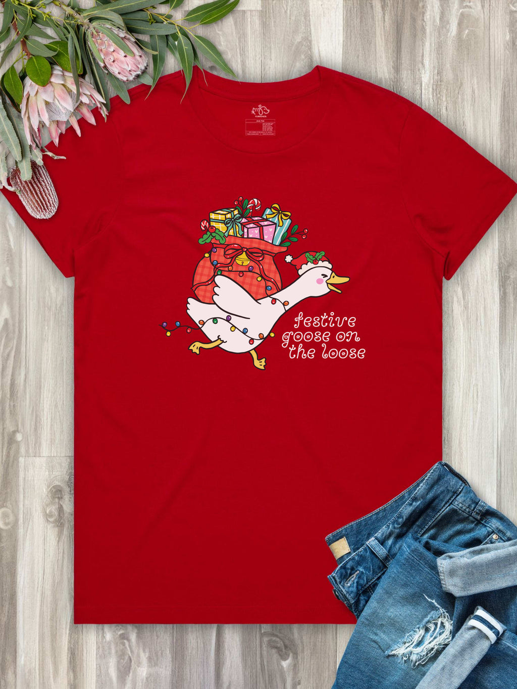 Festive Goose On The Loose Ava Women's Regular Fit Tee