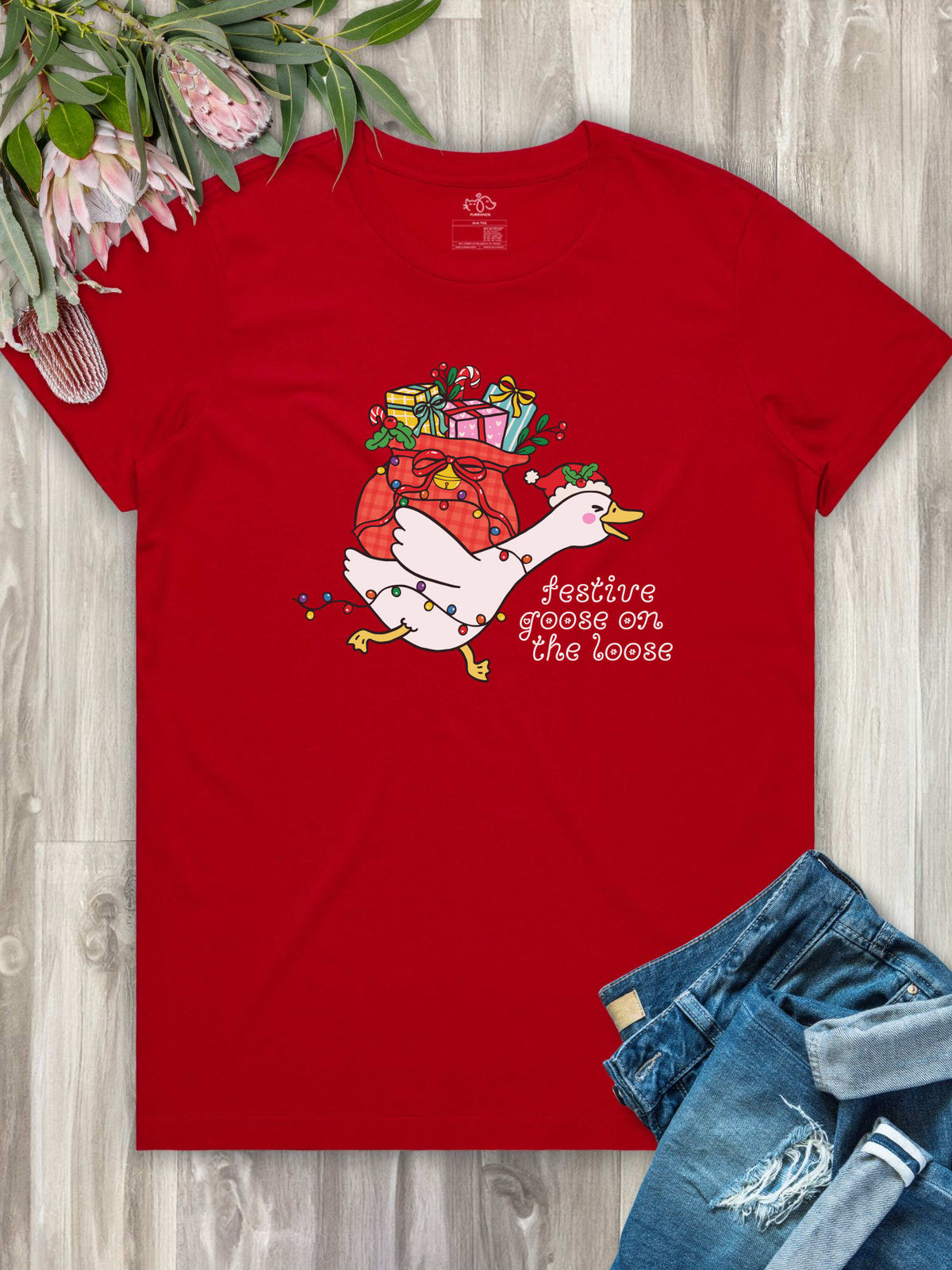 Festive Goose On The Loose Ava Women's Regular Fit Tee