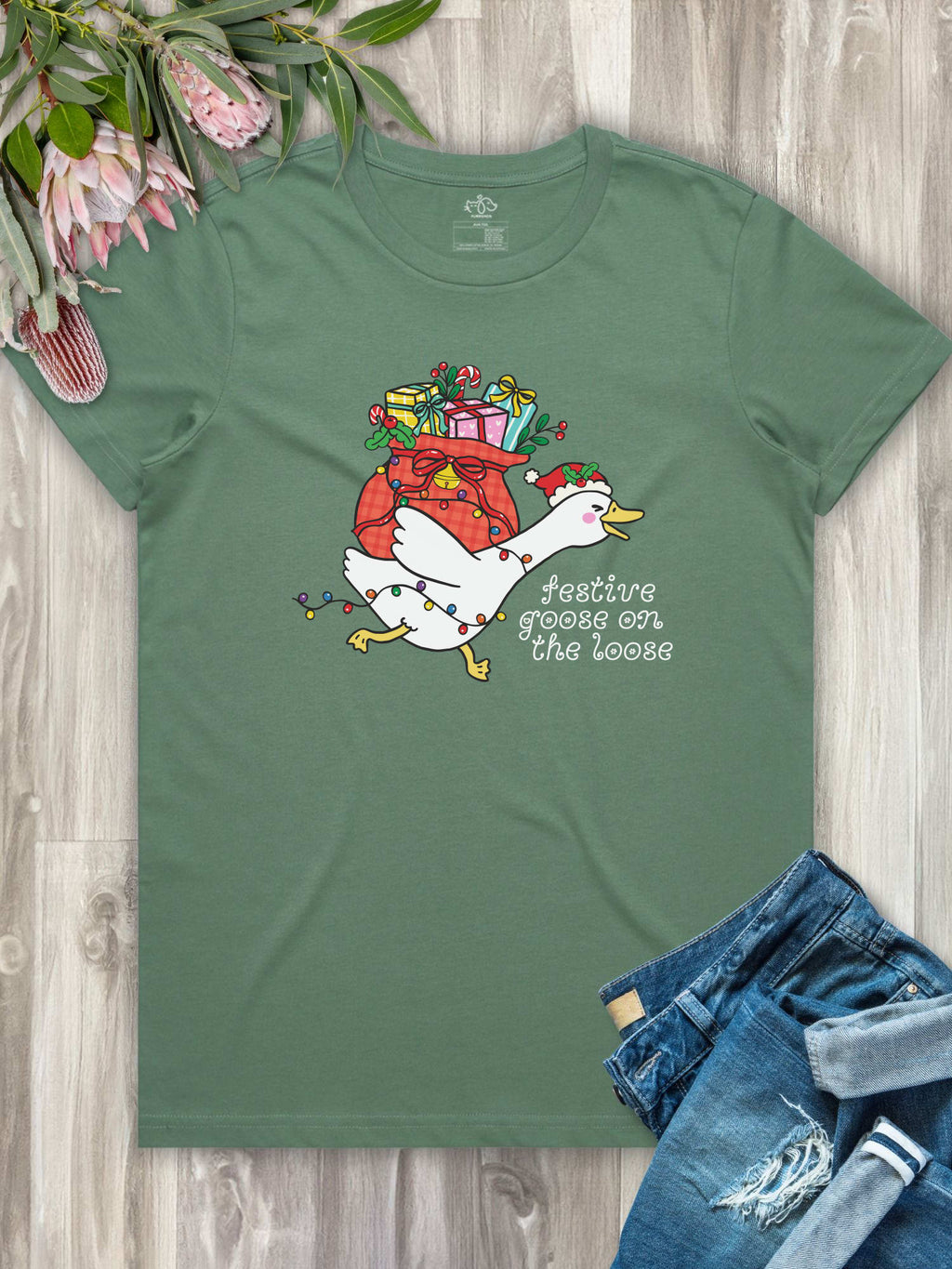 Festive Goose On The Loose Ava Women's Regular Fit Tee