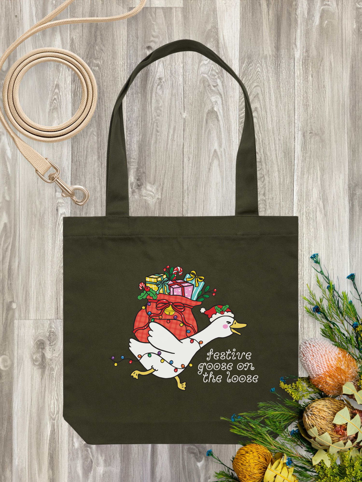 Festive Goose On The Loose Edith Tote