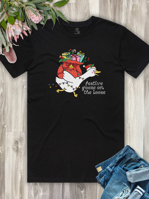 Festive Goose On The Loose Essential Unisex Tee