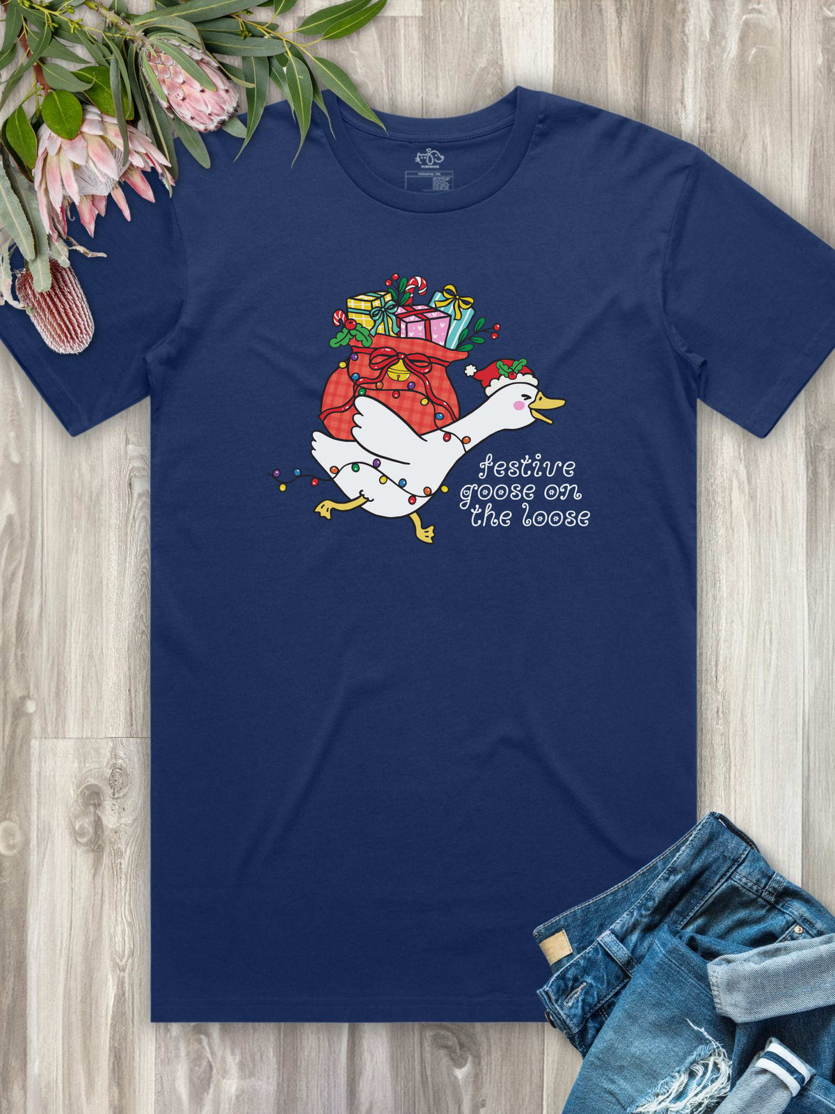 Festive Goose On The Loose Essential Unisex Tee