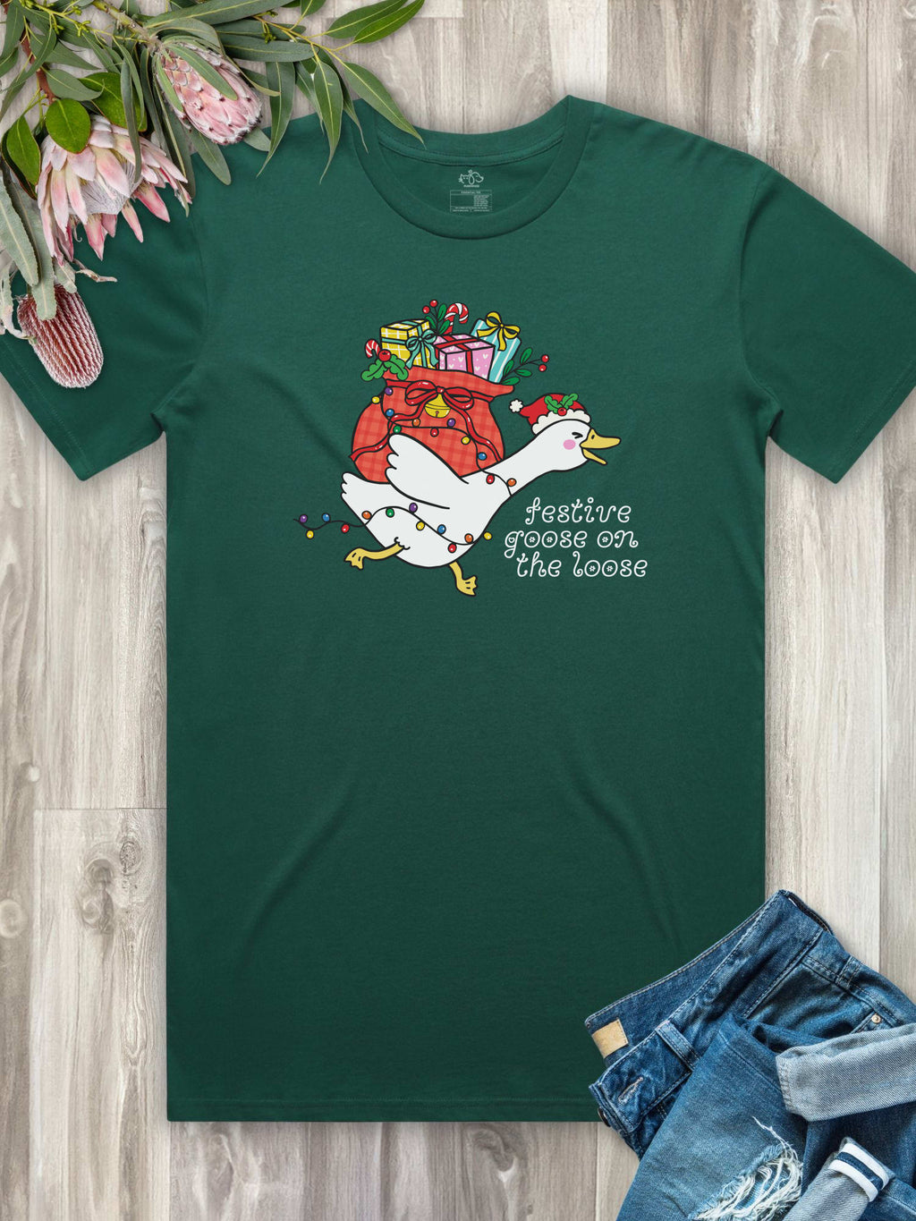 Festive Goose On The Loose Essential Unisex Tee