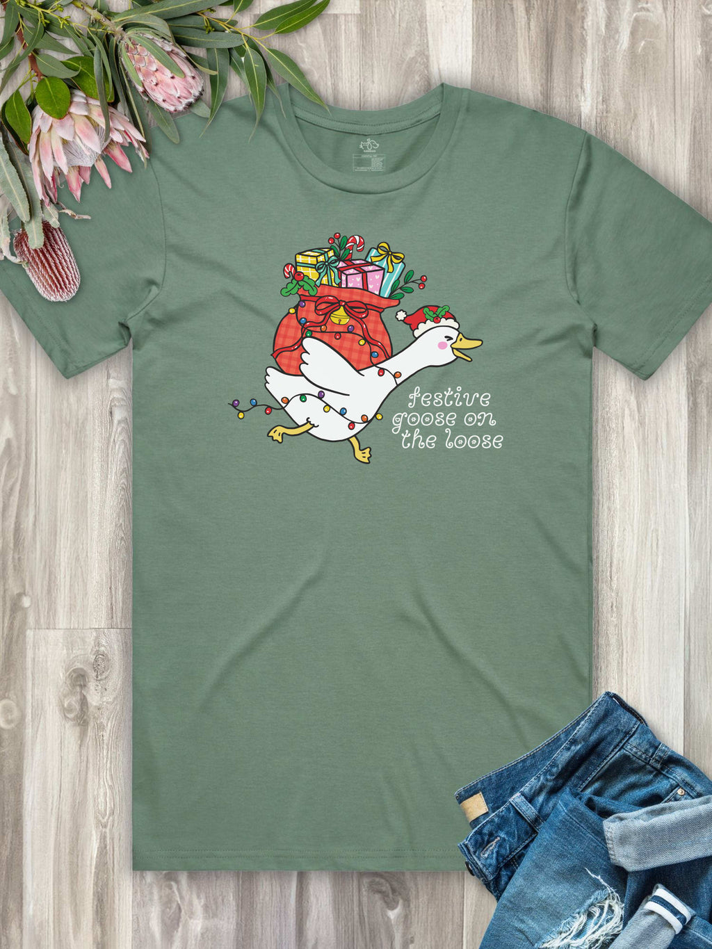 Festive Goose On The Loose Essential Unisex Tee