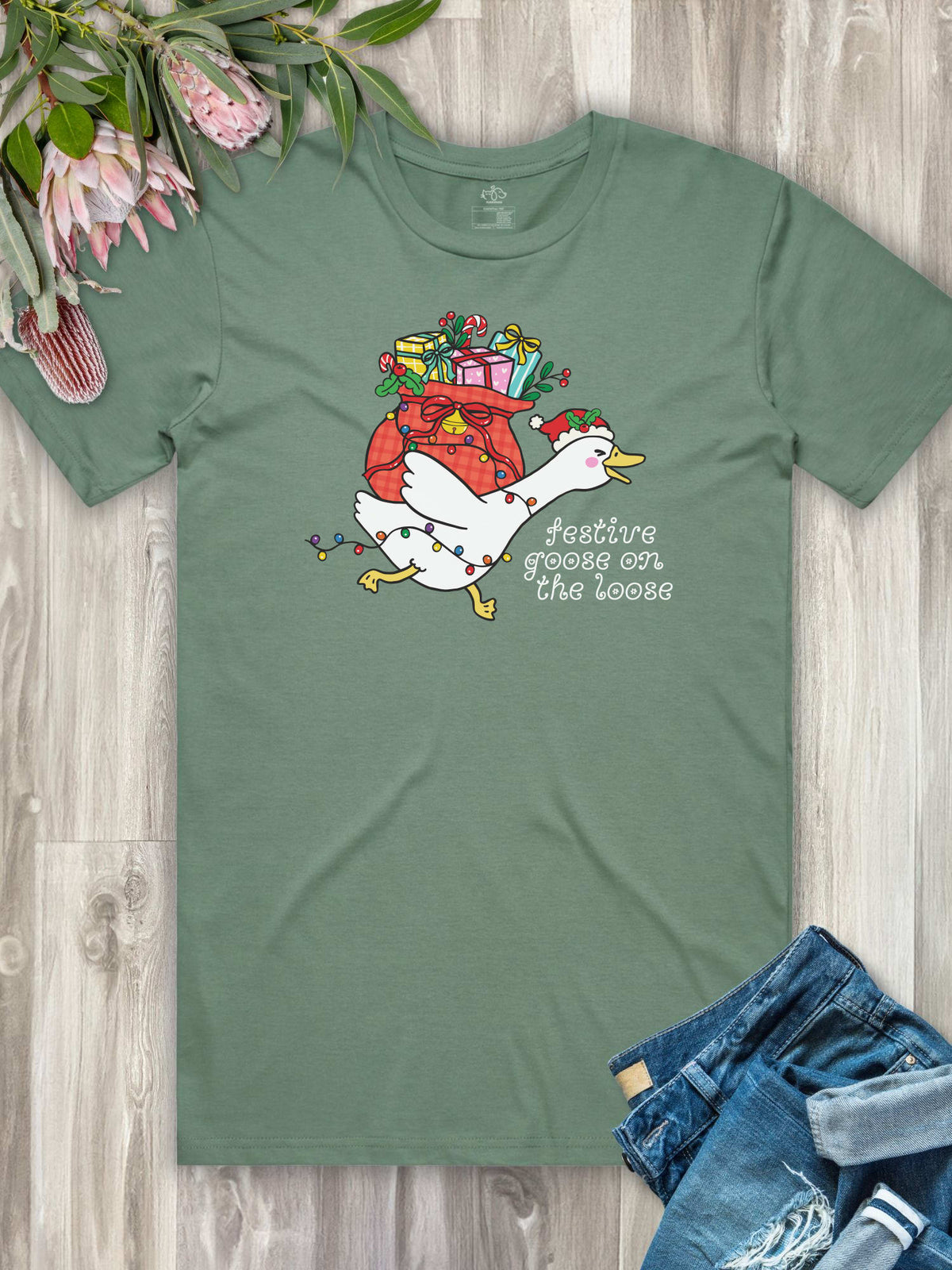 Festive Goose On The Loose Essential Unisex Tee