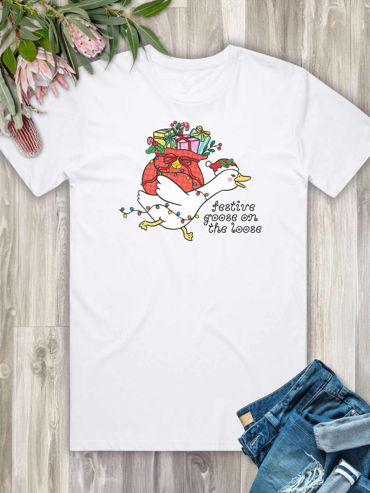 Festive Goose On The Loose Essential Unisex Tee