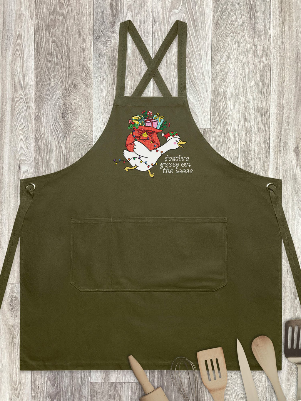 Festive Goose On The Loose Jarrah Crossback Apron