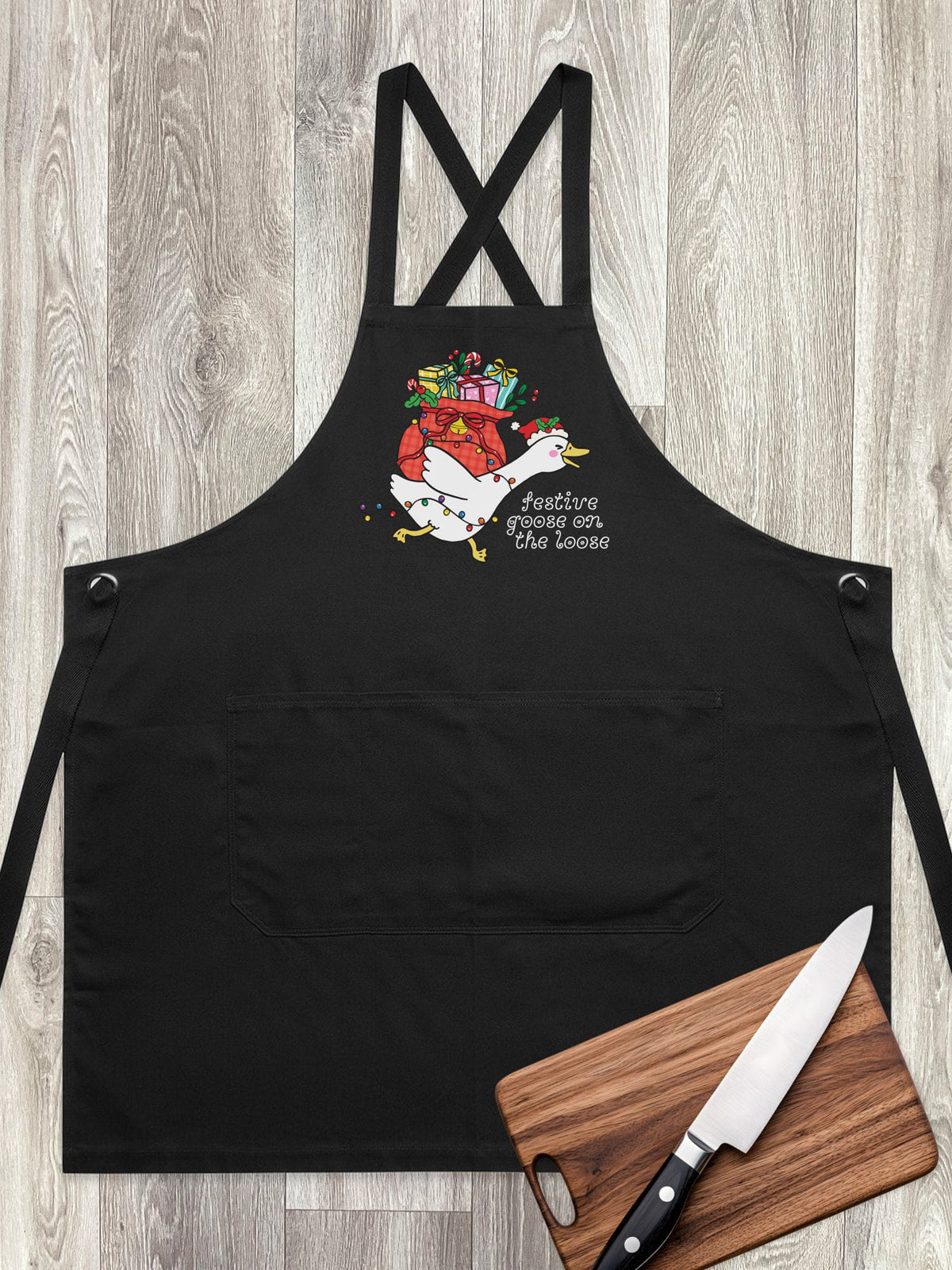 Festive Goose On The Loose Jarrah Crossback Apron