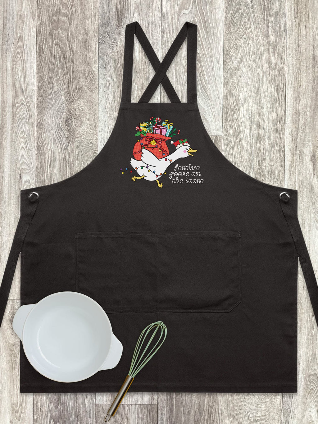 Festive Goose On The Loose Jarrah Crossback Apron