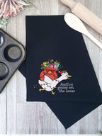 Festive Goose On The Loose Tea Towel