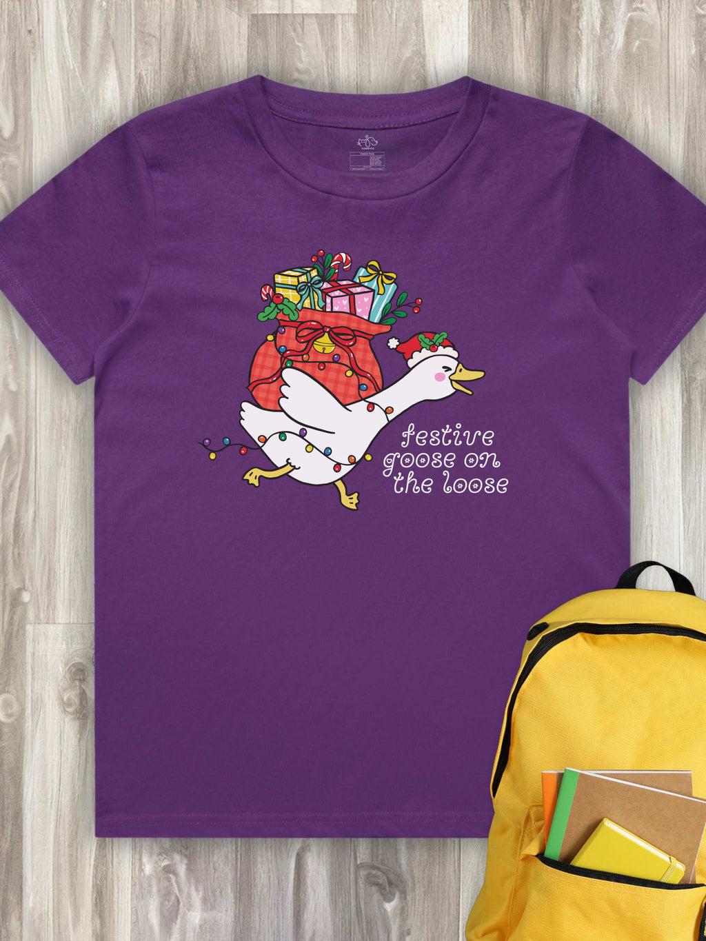 Festive Goose On The Loose Youth Tee