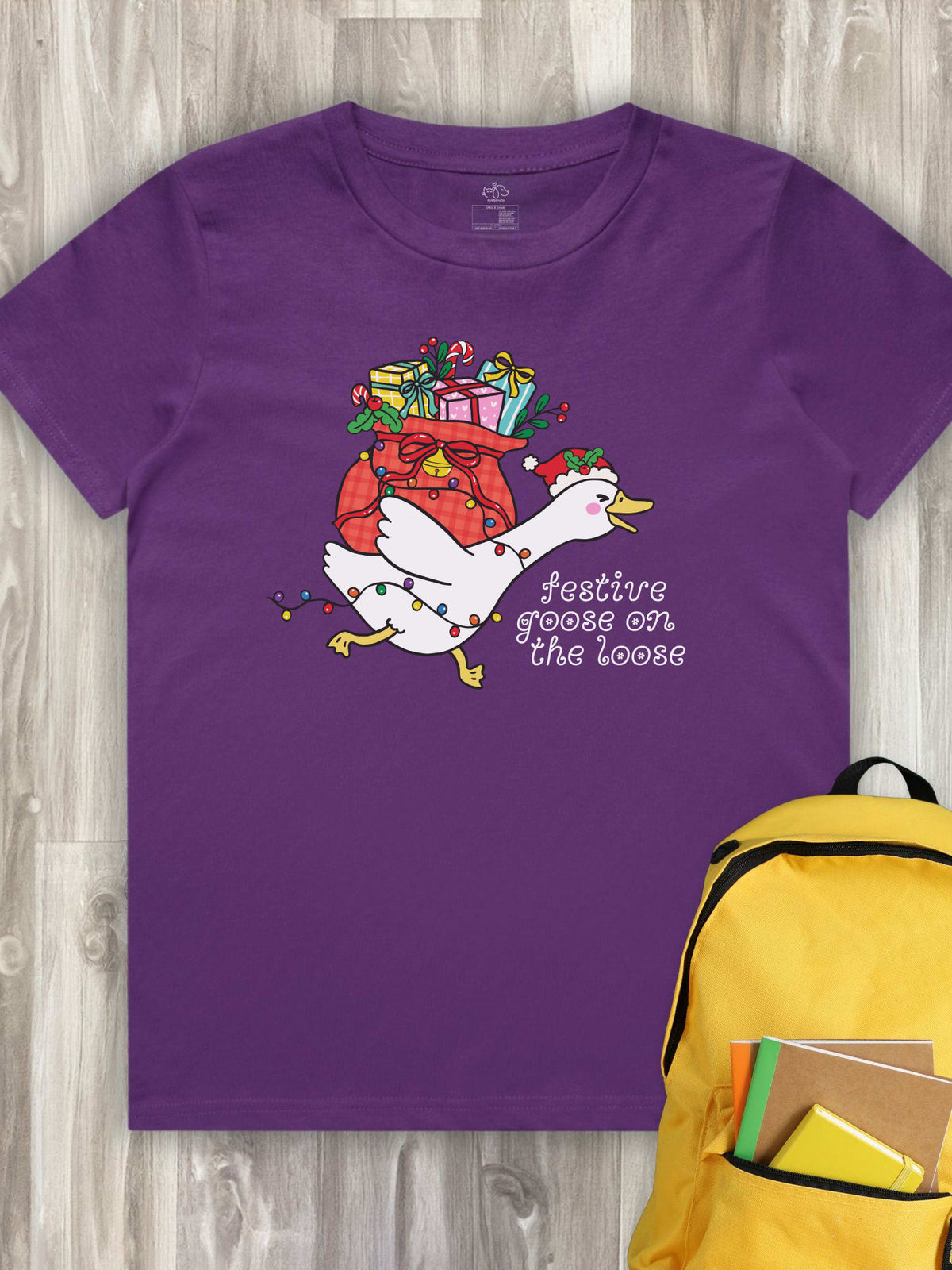 Festive Goose On The Loose Youth Tee