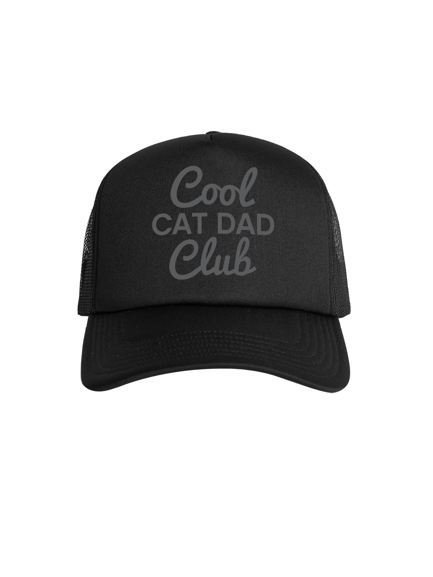 Cool Cat Dad Club Signature Script Foam Trucker Cap