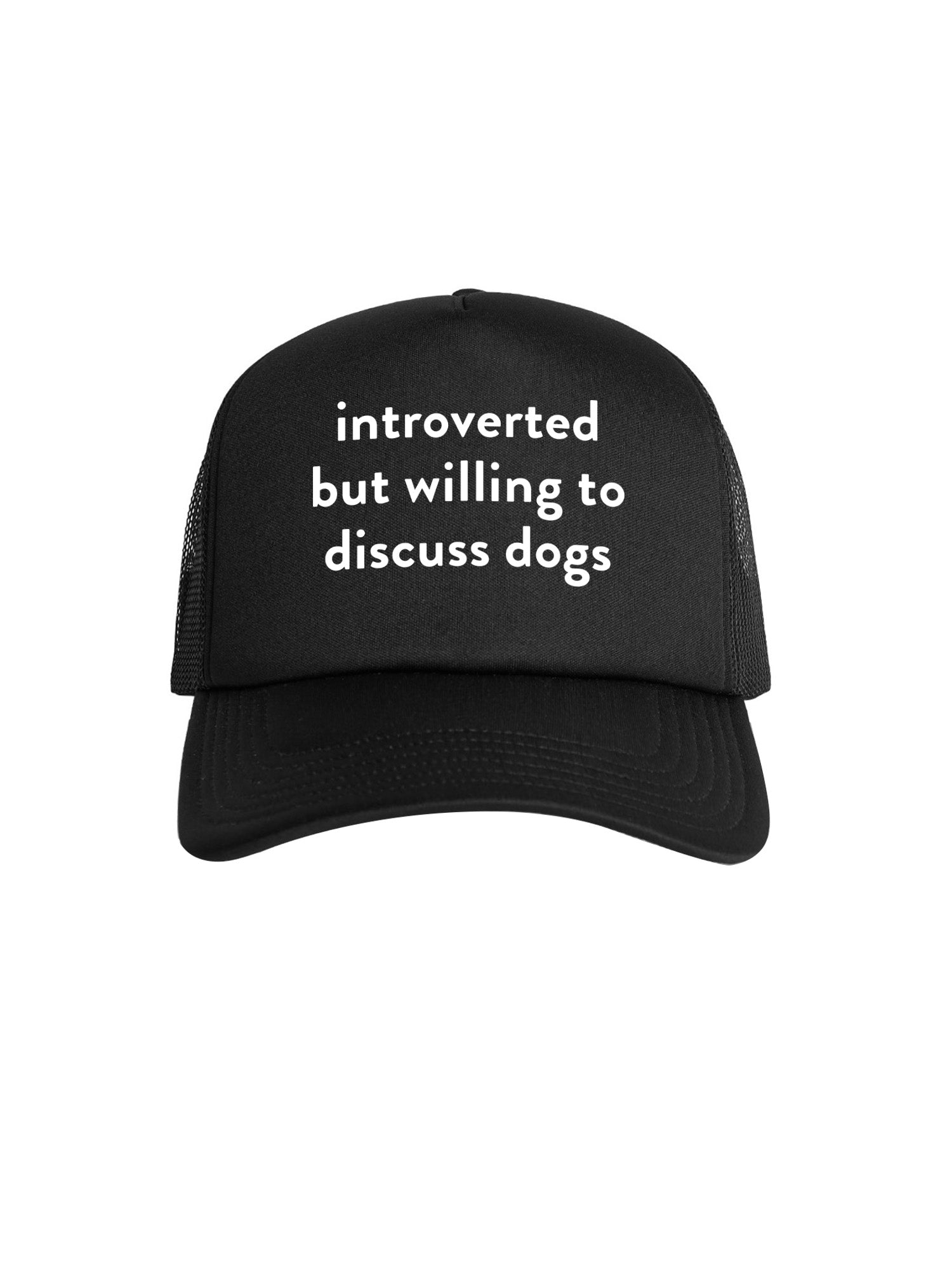 Introverted But Willing To Discuss Dogs Foam Trucker Cap