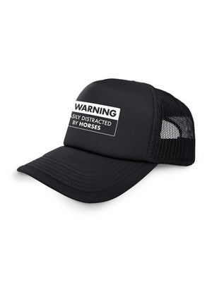 Warning Sign! Easily Distracted By Horses Foam Trucker Cap