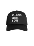 Weekends Coffee & Cats Foam Trucker Cap