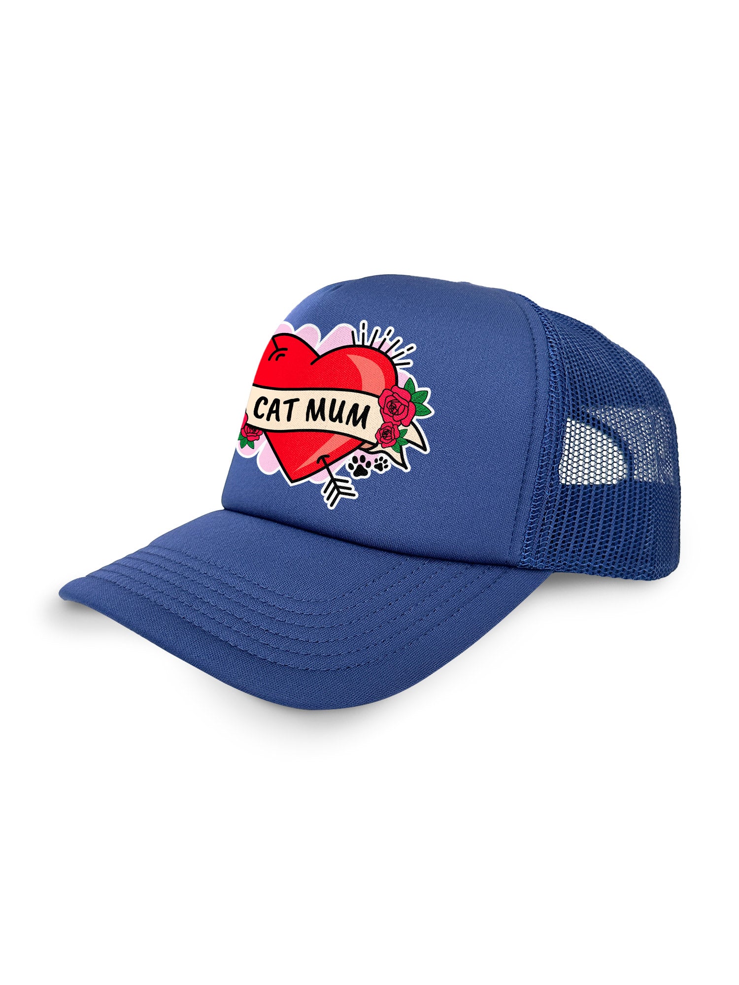 Cat Mum Heart Tattoo Foam Trucker Cap