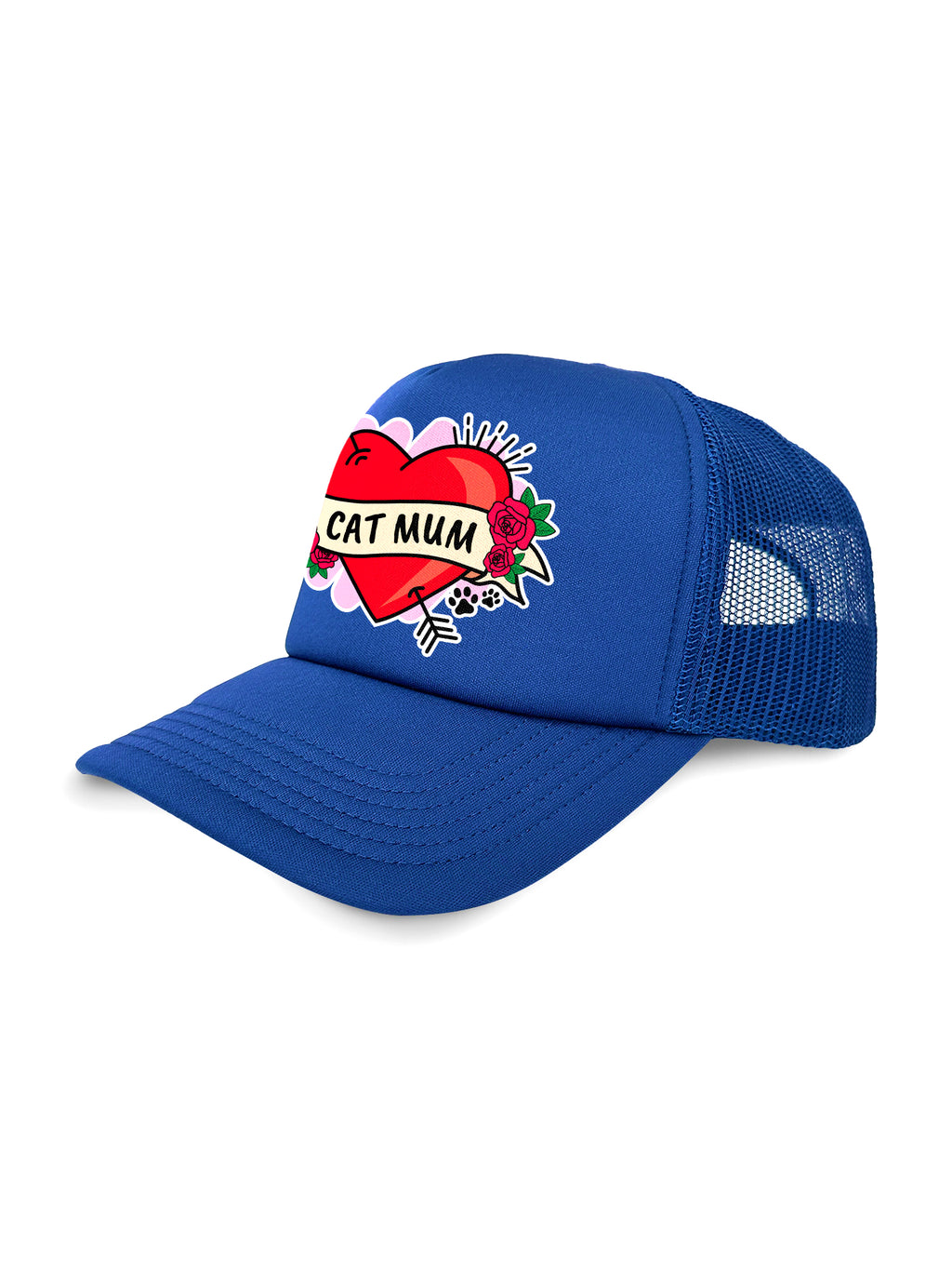 Cat Mum Heart Tattoo Foam Trucker Cap