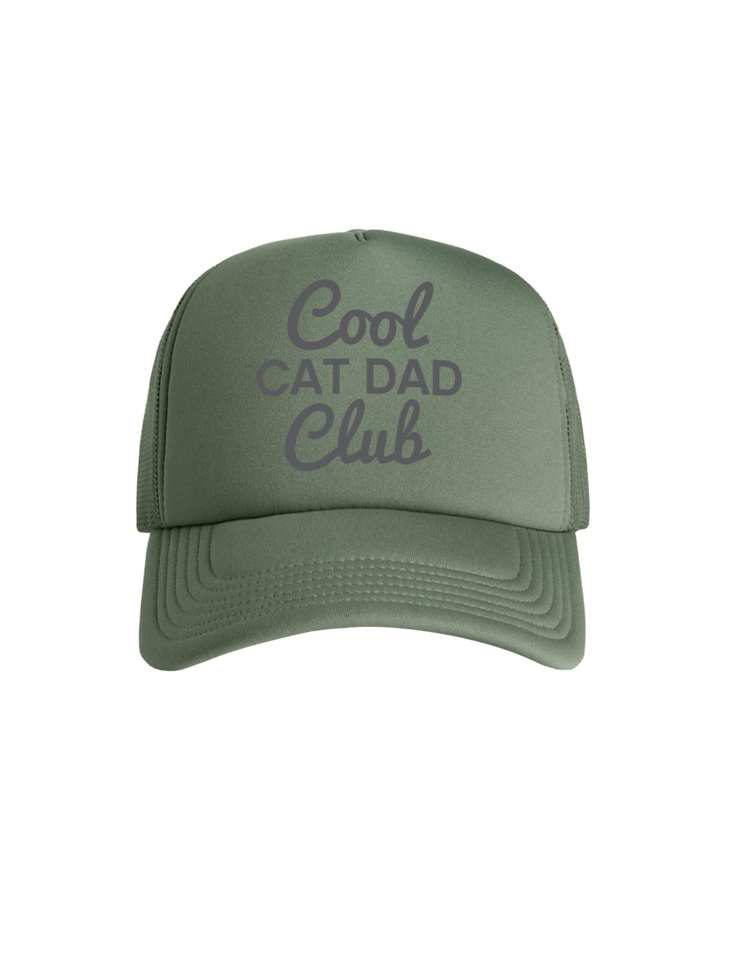 Cool Cat Dad Club Signature Script Foam Trucker Cap