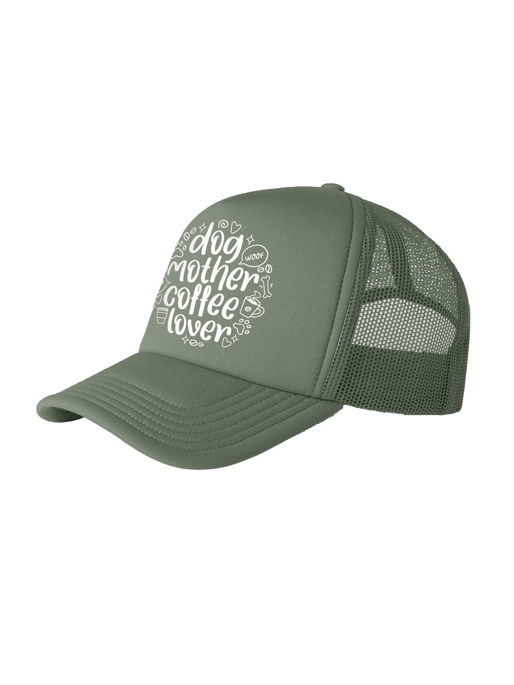 Dog Mother Coffee Lover Foam Trucker Cap