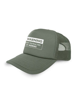 Warning Sign! Easily Distracted By Horses Foam Trucker Cap