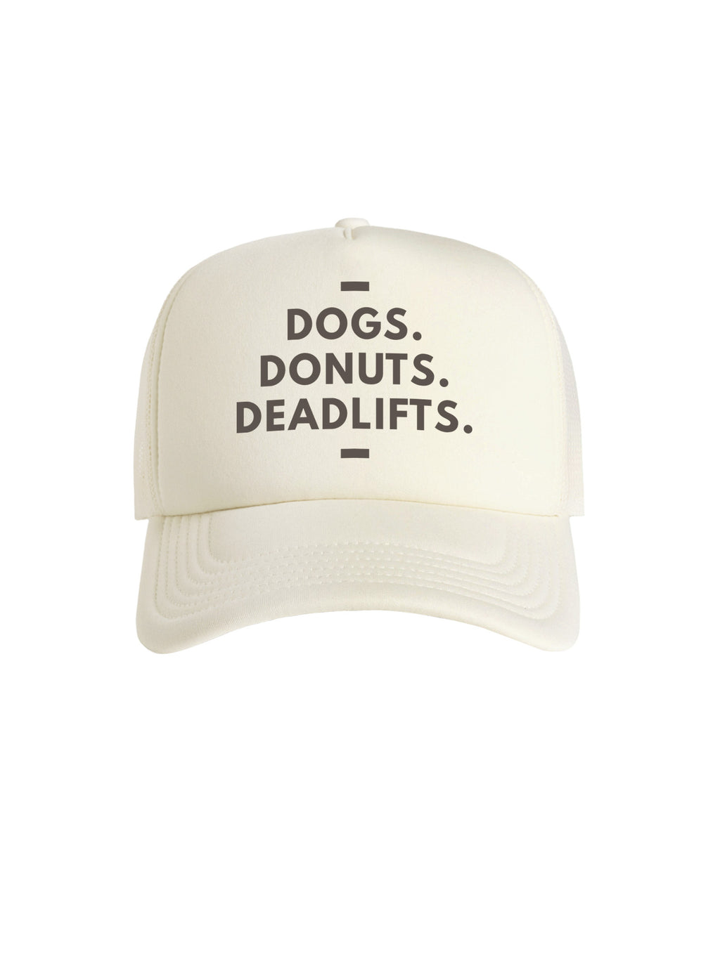 Dogs. Donuts. Deadlifts. Foam Trucker Cap