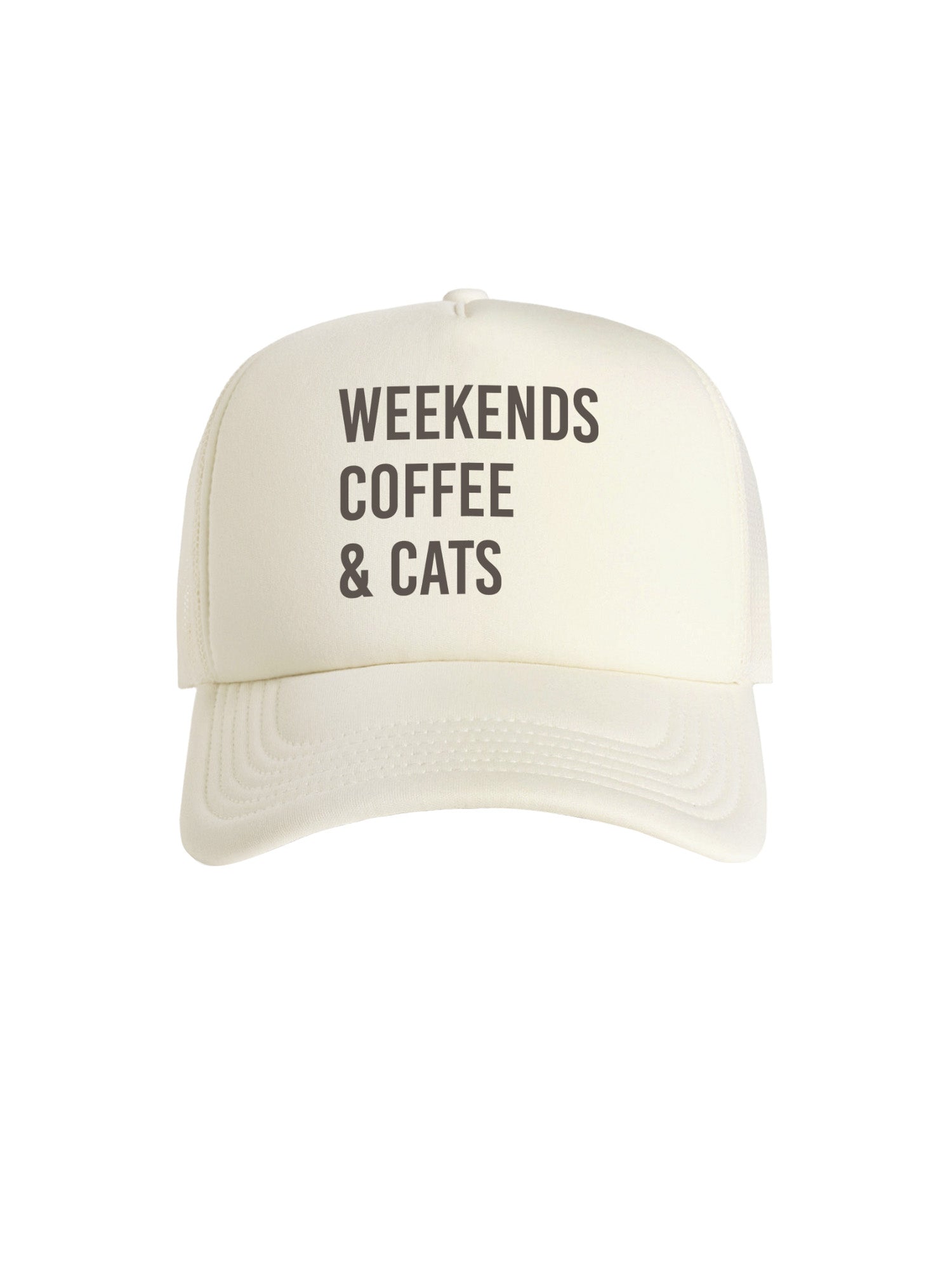 Weekends Coffee & Cats Foam Trucker Cap