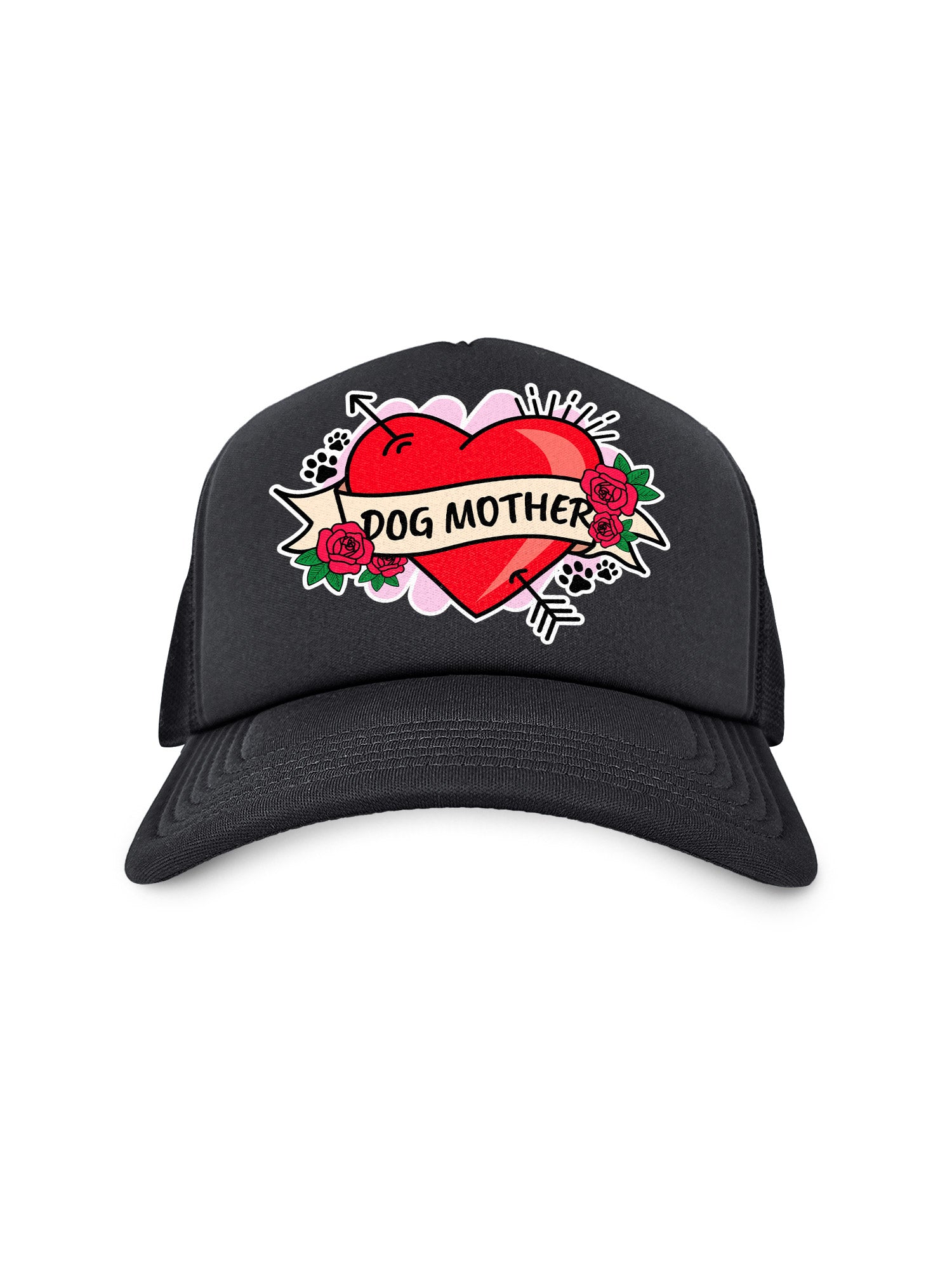 Dog Mother Heart Tattoo Foam Trucker Cap