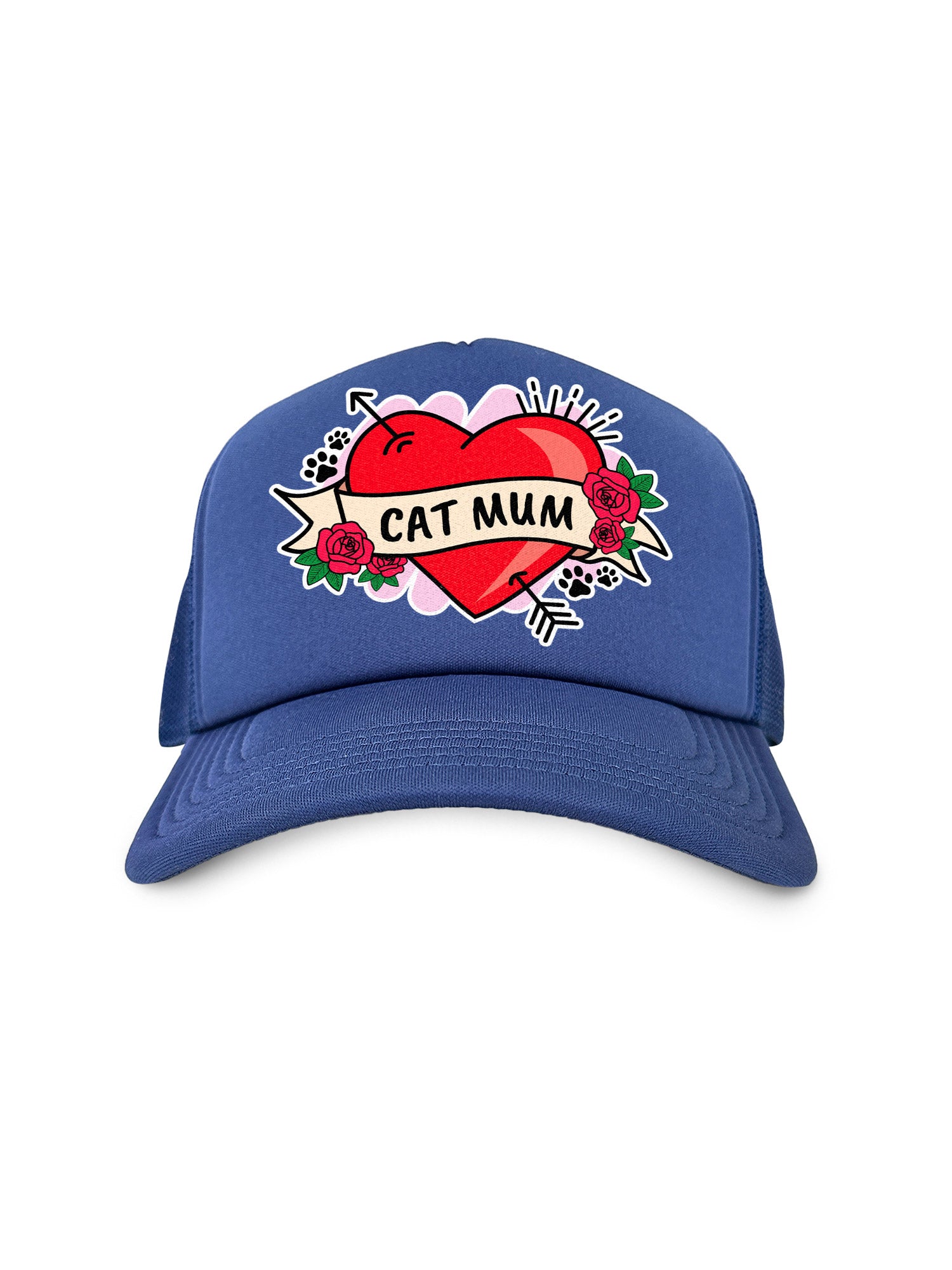 Cat Mum Heart Tattoo Foam Trucker Cap
