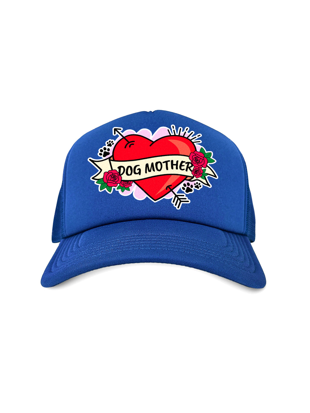 Dog Mother Heart Tattoo Foam Trucker Cap