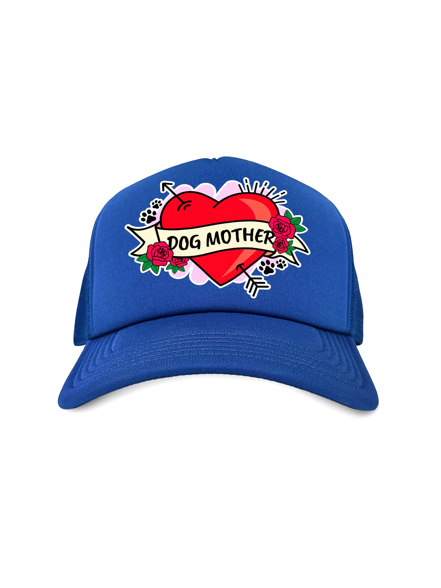 Dog Mother Heart Tattoo Foam Trucker Cap