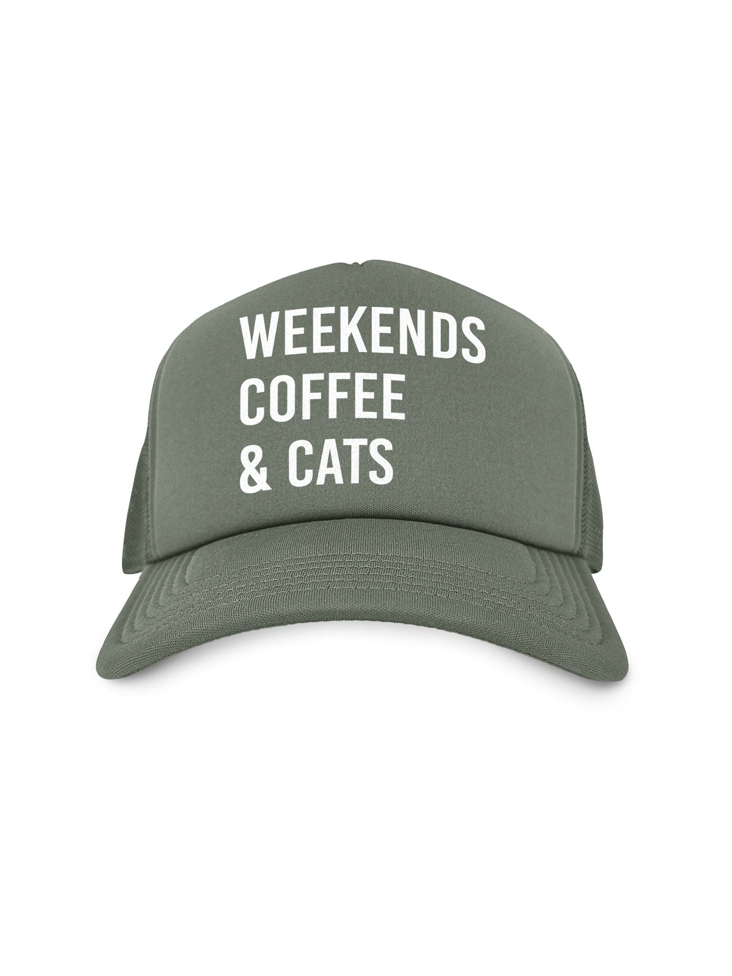 Weekends Coffee & Cats Foam Trucker Cap
