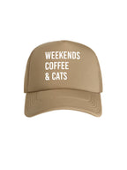 Weekends Coffee & Cats Foam Trucker Cap