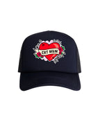 Cat Mum Heart Tattoo Foam Trucker Cap