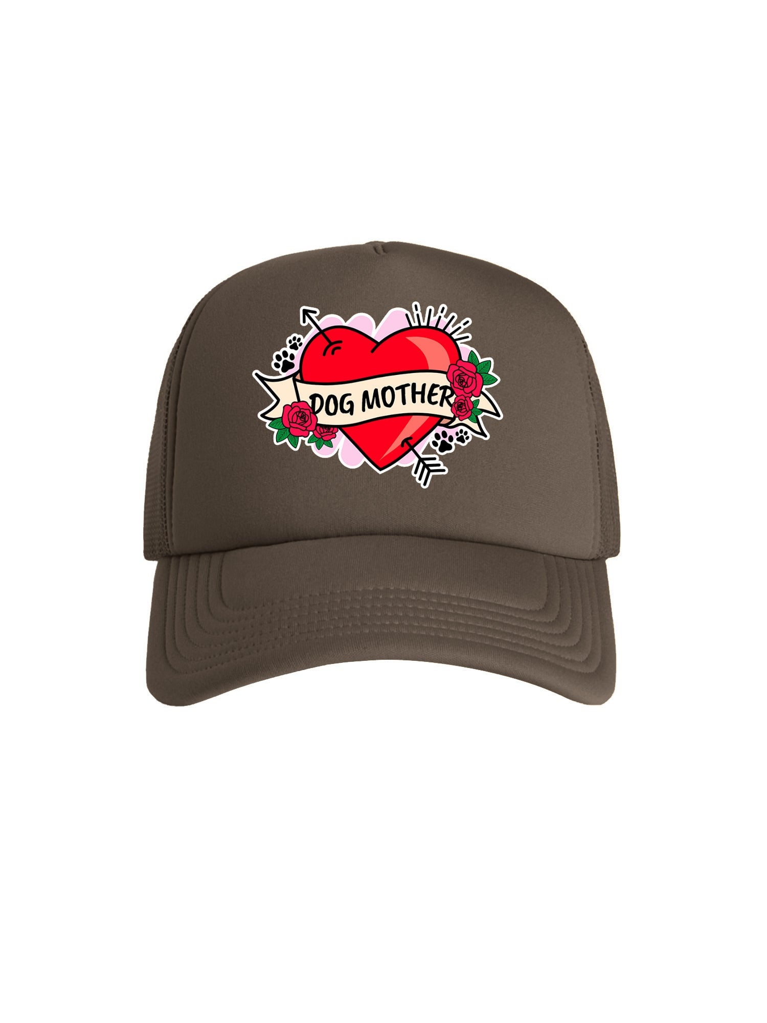 Dog Mother Heart Tattoo Foam Trucker Cap
