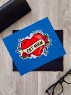 Cat Mum Heart Tattoo Microfibre Suede Glasses Cleaning Cloths (Twinpack)