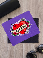 Cat Mum Heart Tattoo Microfibre Suede Glasses Cleaning Cloths (Twinpack)