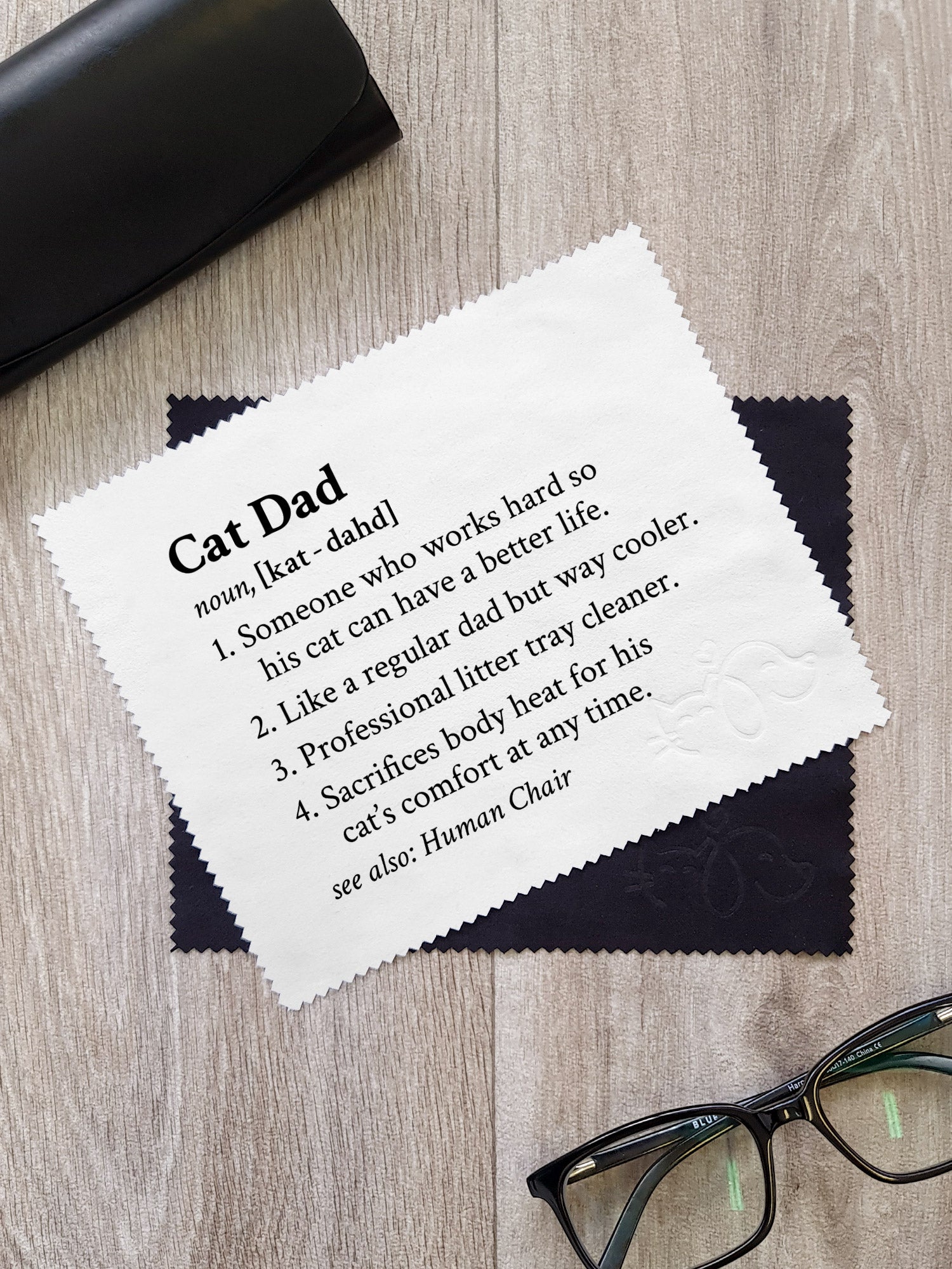 Cat Dad Definition Microfibre Suede Glasses Cleaning Cloths (Twinpack)