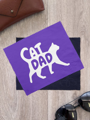 Cat Dad Silhouette Microfibre Suede Glasses Cleaning Cloths (Twinpack)