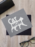 Cat Mum Silhouette Microfibre Suede Glasses Cleaning Cloths (Twinpack)