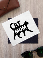Cat Mum Silhouette Microfibre Suede Glasses Cleaning Cloths (Twinpack)