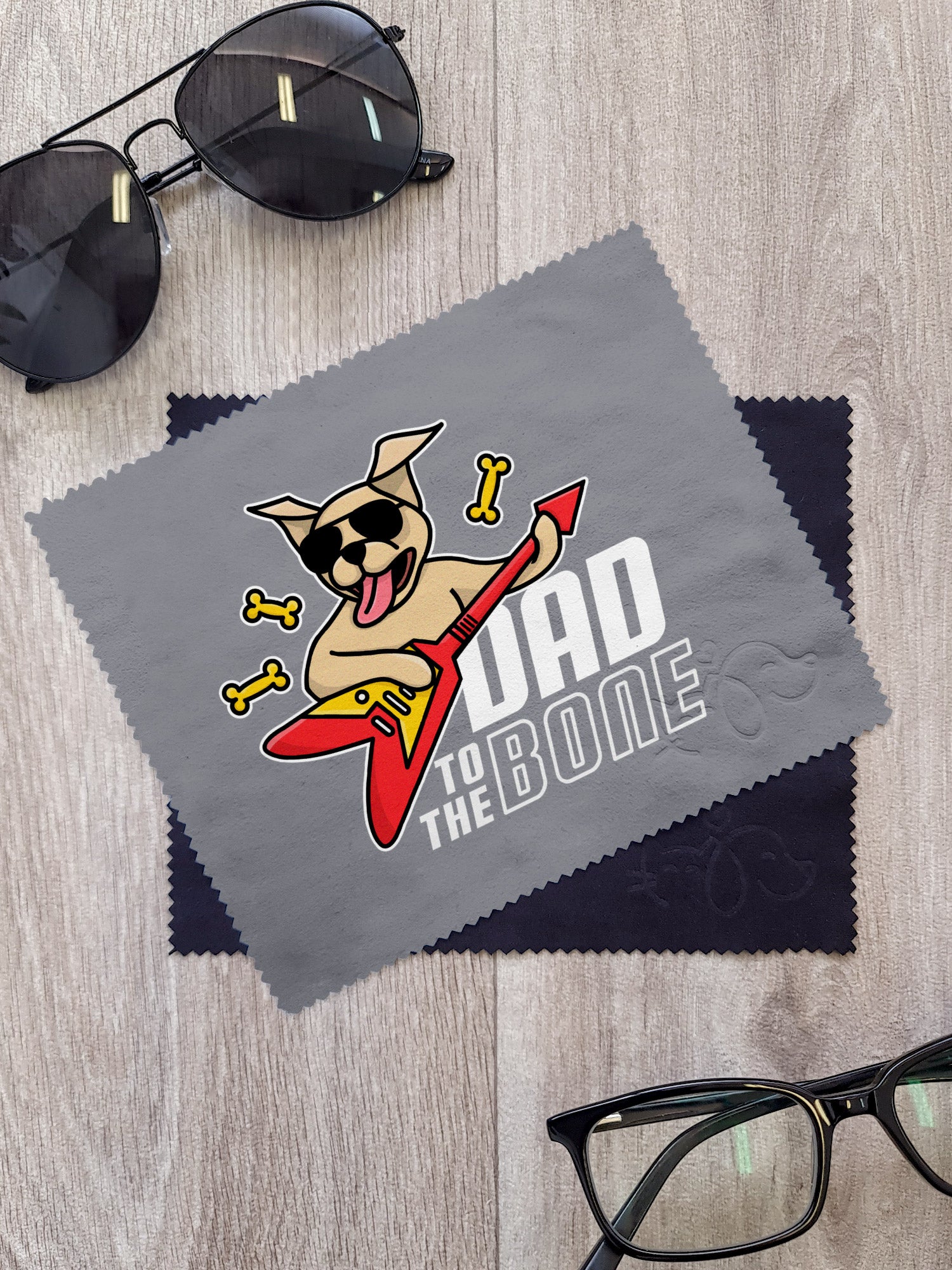 Dad To The Bone Microfibre Suede Glasses Cleaning Cloths (Twinpack)