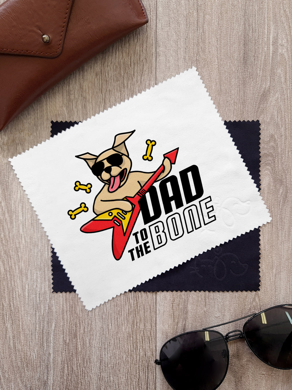 Dad To The Bone Microfibre Suede Glasses Cleaning Cloths (Twinpack)