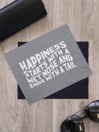 Happiness Starts With A Wet Nose And Ends With A Tail Microfibre Suede Glasses Cleaning Cloths (Twinpack)