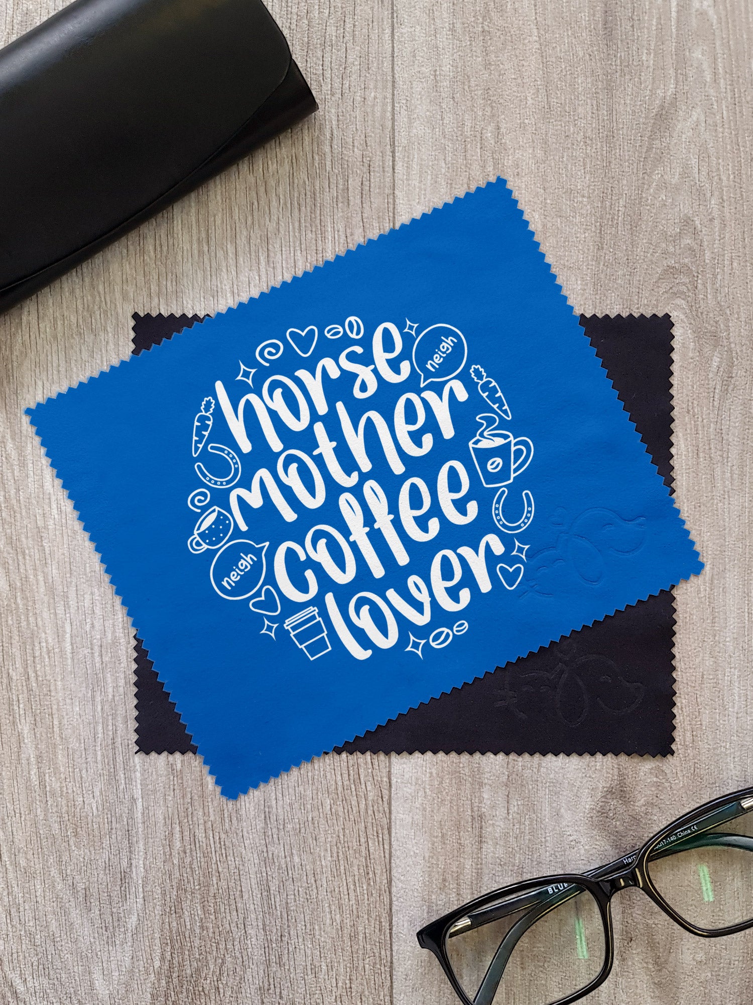 Horse Mother Coffee Lover Microfibre Suede Glasses Cleaning Cloths (Twinpack)