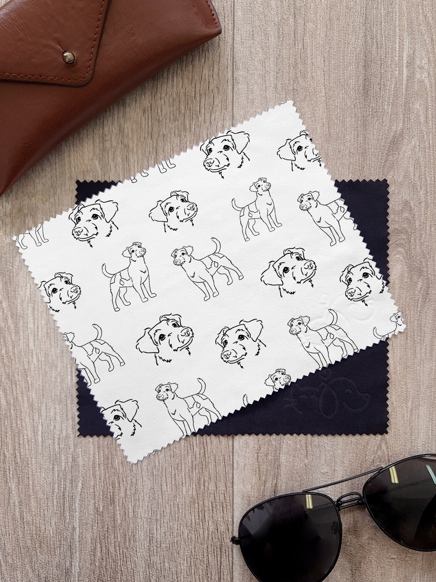 Jack Russell Terrier (Rough Coat) Microfibre Suede Glasses Cleaning Cloths (Twinpack)