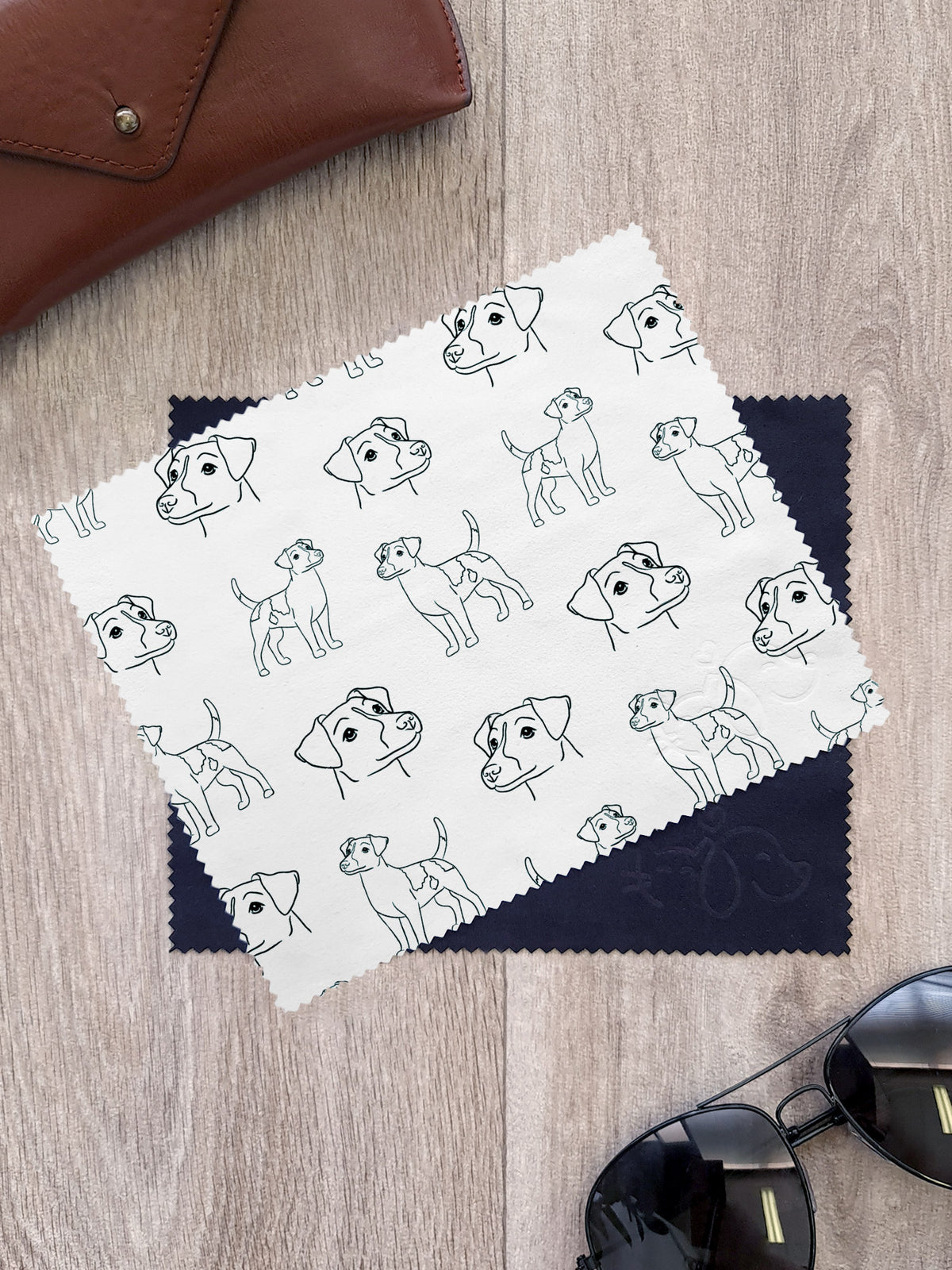 Jack Russell Terrier (Smooth Coat) Microfibre Suede Glasses Cleaning Cloths (Twinpack)