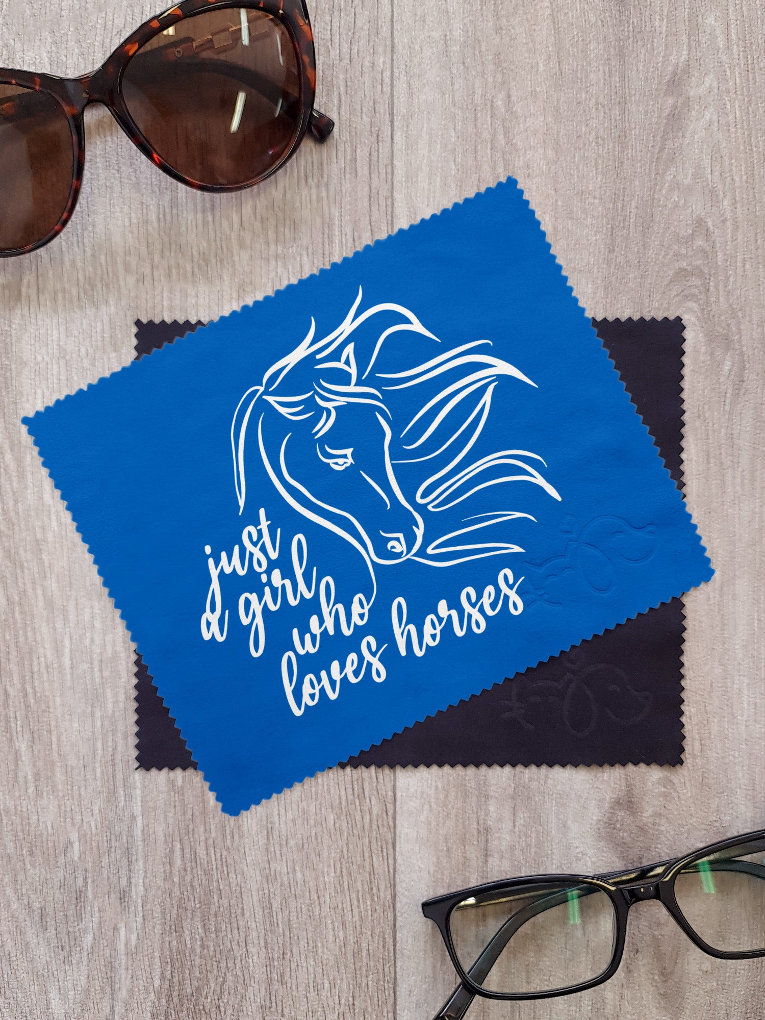 Just A Girl Who Loves Horses Microfibre Suede Glasses Cleaning Cloths (Twinpack)