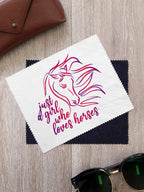 Just A Girl Who Loves Horses Microfibre Suede Glasses Cleaning Cloths (Twinpack)