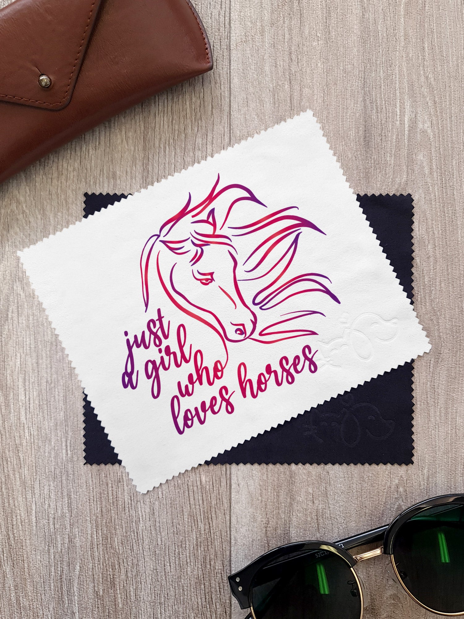 Just A Girl Who Loves Horses Microfibre Suede Glasses Cleaning Cloths (Twinpack)